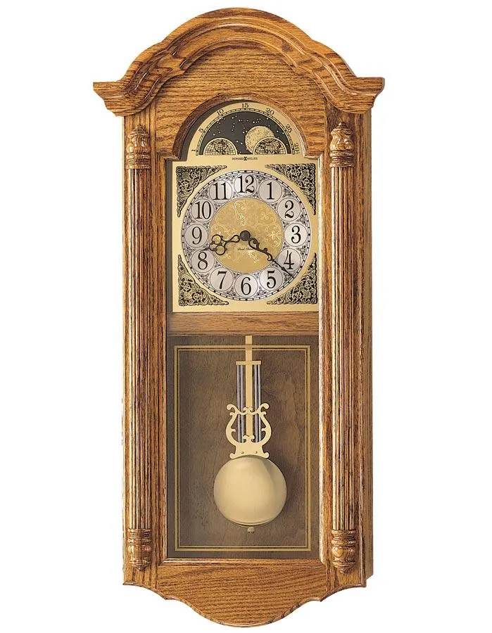 Howard Miller Fenton Pendulum Wall Clock - Chiming - Golden Oak Finish