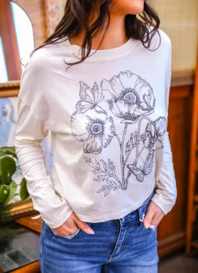 In Bloom Long Sleeve Tee - Cream