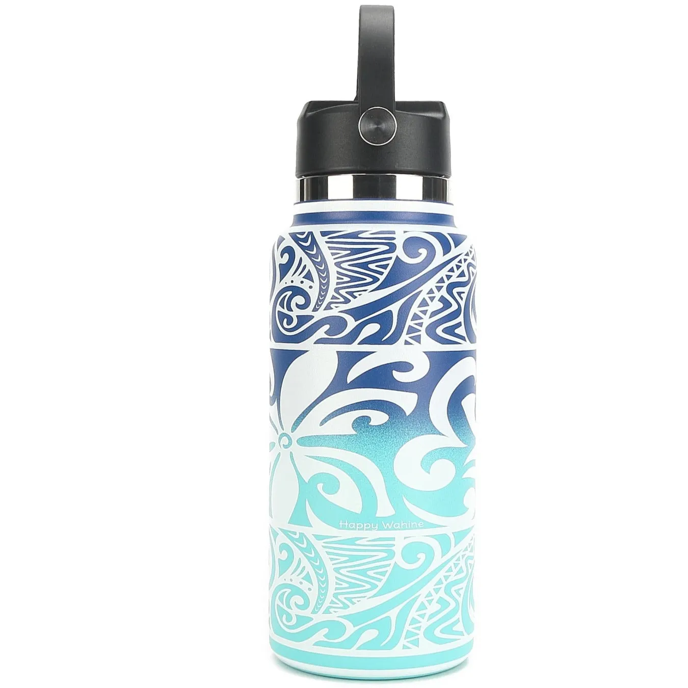 Insulated Water Bottle 32oz Tapa Tiare Blue-Aqua