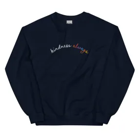 Kindness Always Embroidered Sweatshirt-Navy