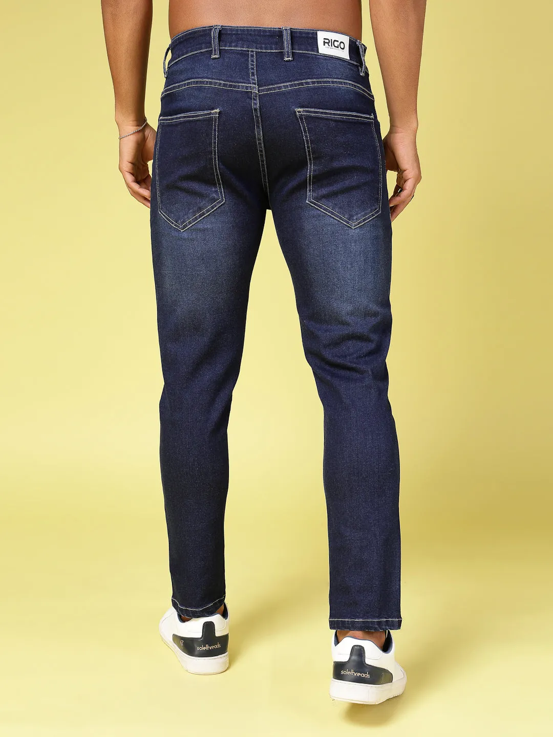 Lightly Faded Tapered Jeans