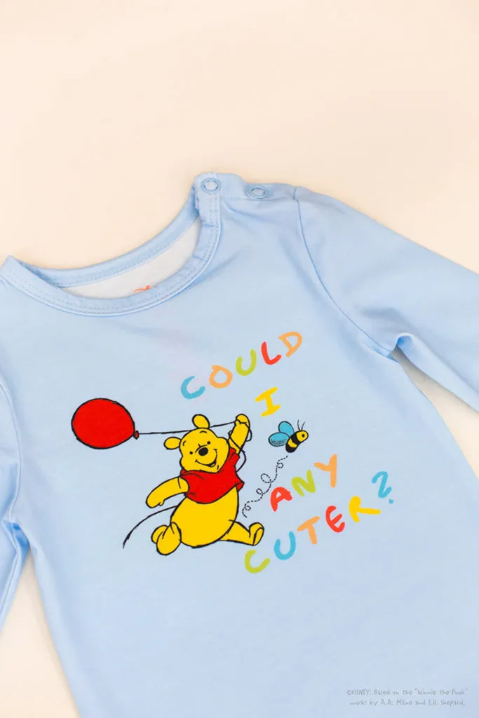 Long-Sleeve Onesie - Blue Busy Bee Pooh