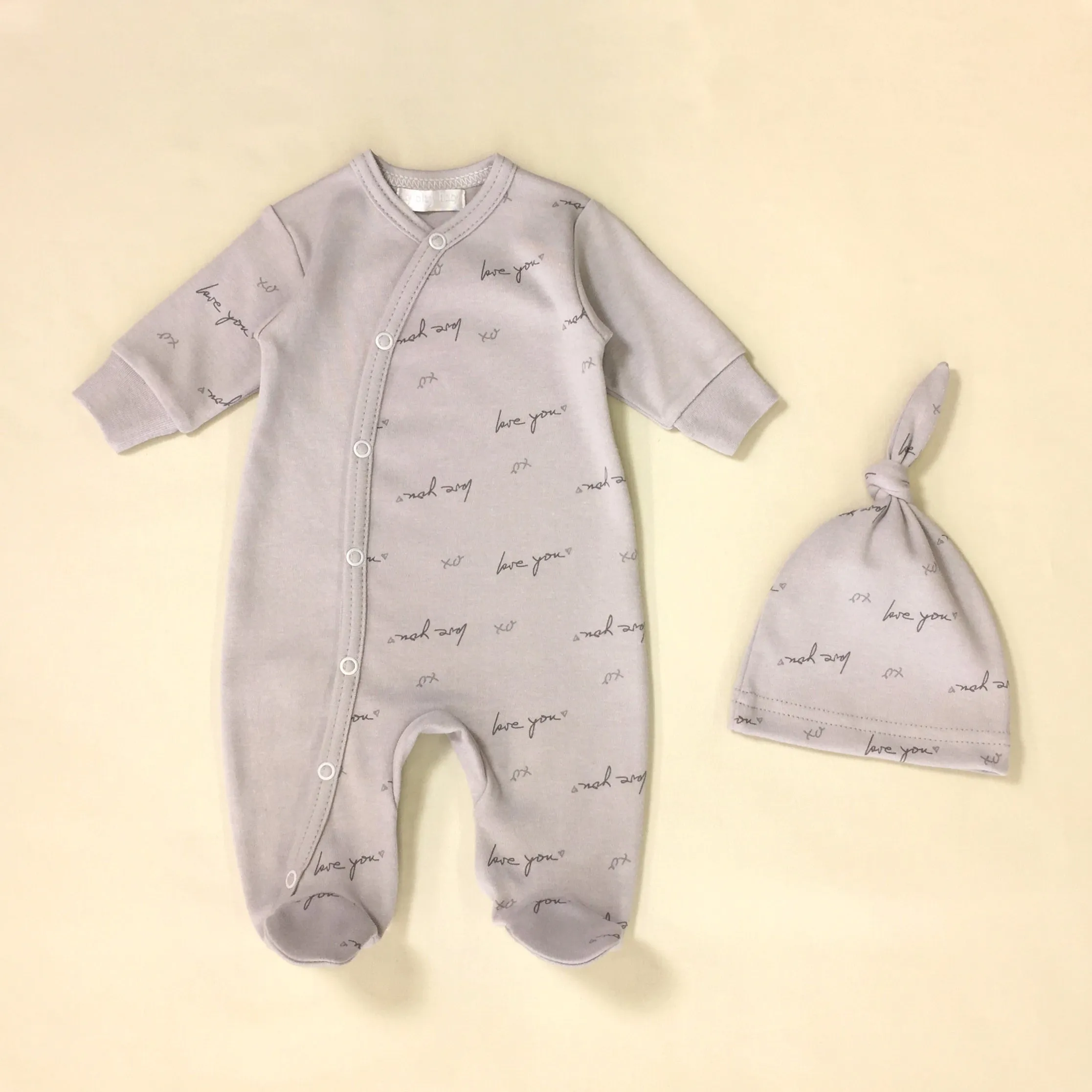 Love You ♥ Grey Layette Set