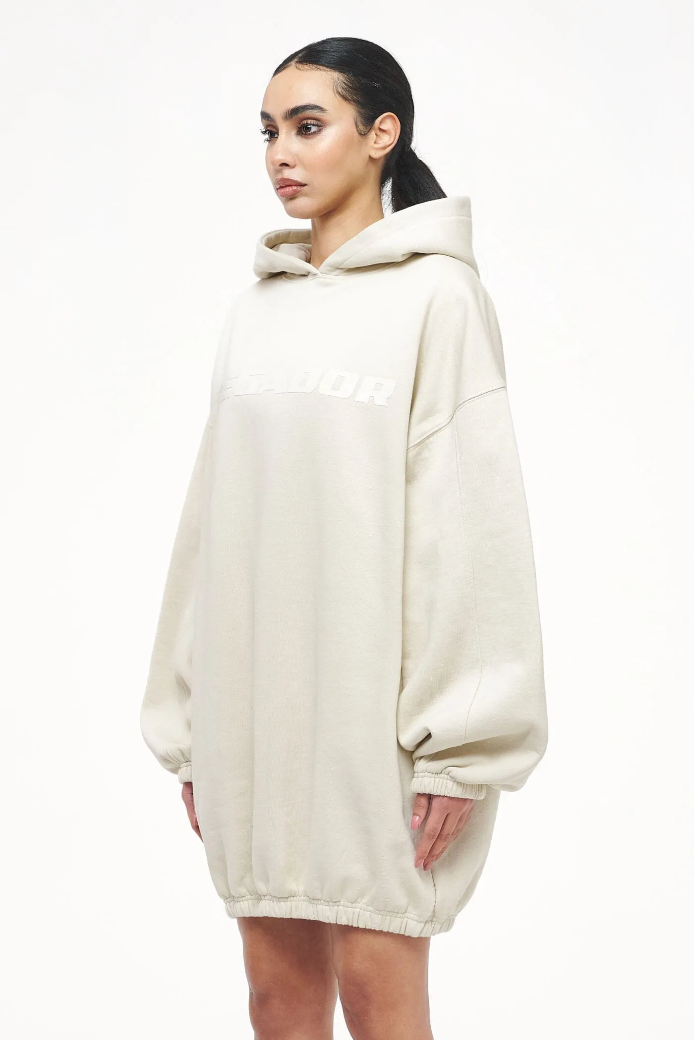 Lulea Oversized Hoodie Dress Vintage Washed Angels Cream