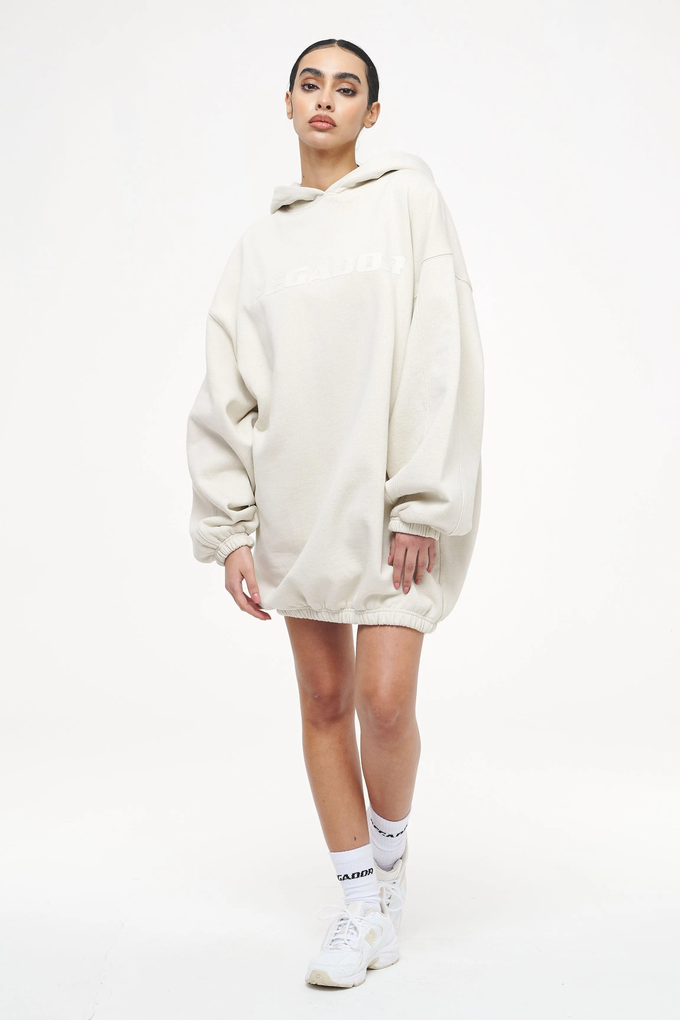 Lulea Oversized Hoodie Dress Vintage Washed Angels Cream