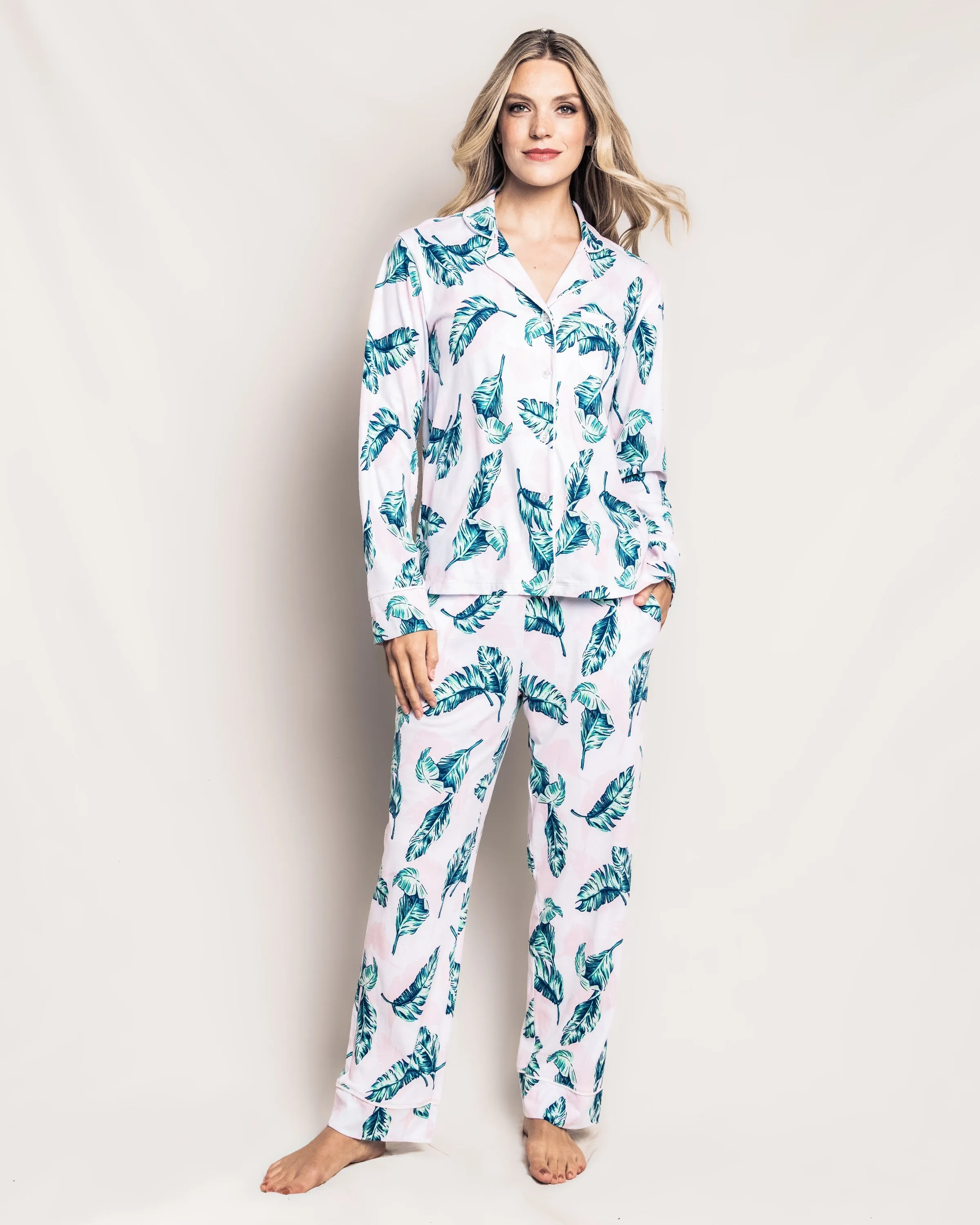 Luxe Pima Cotton St Tropez Palms Pajama Set