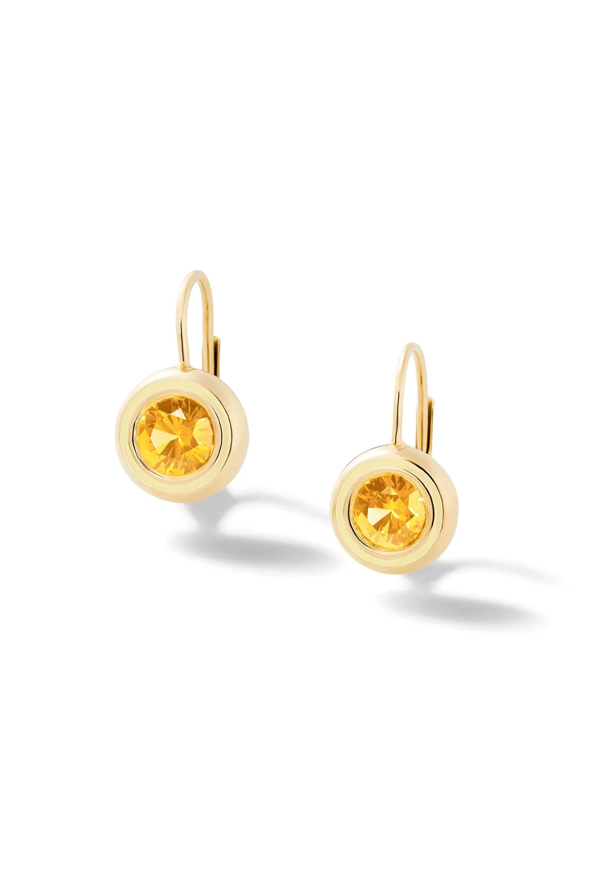 Madison Round Bezel Drop Earrings