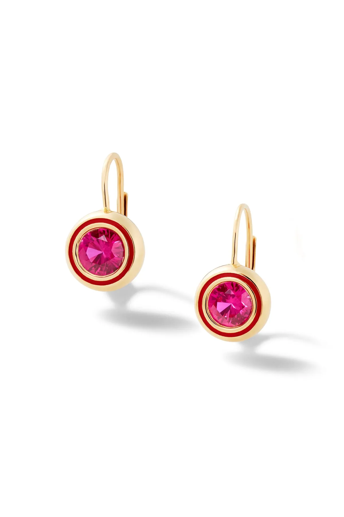 Madison Round Bezel Drop Earrings