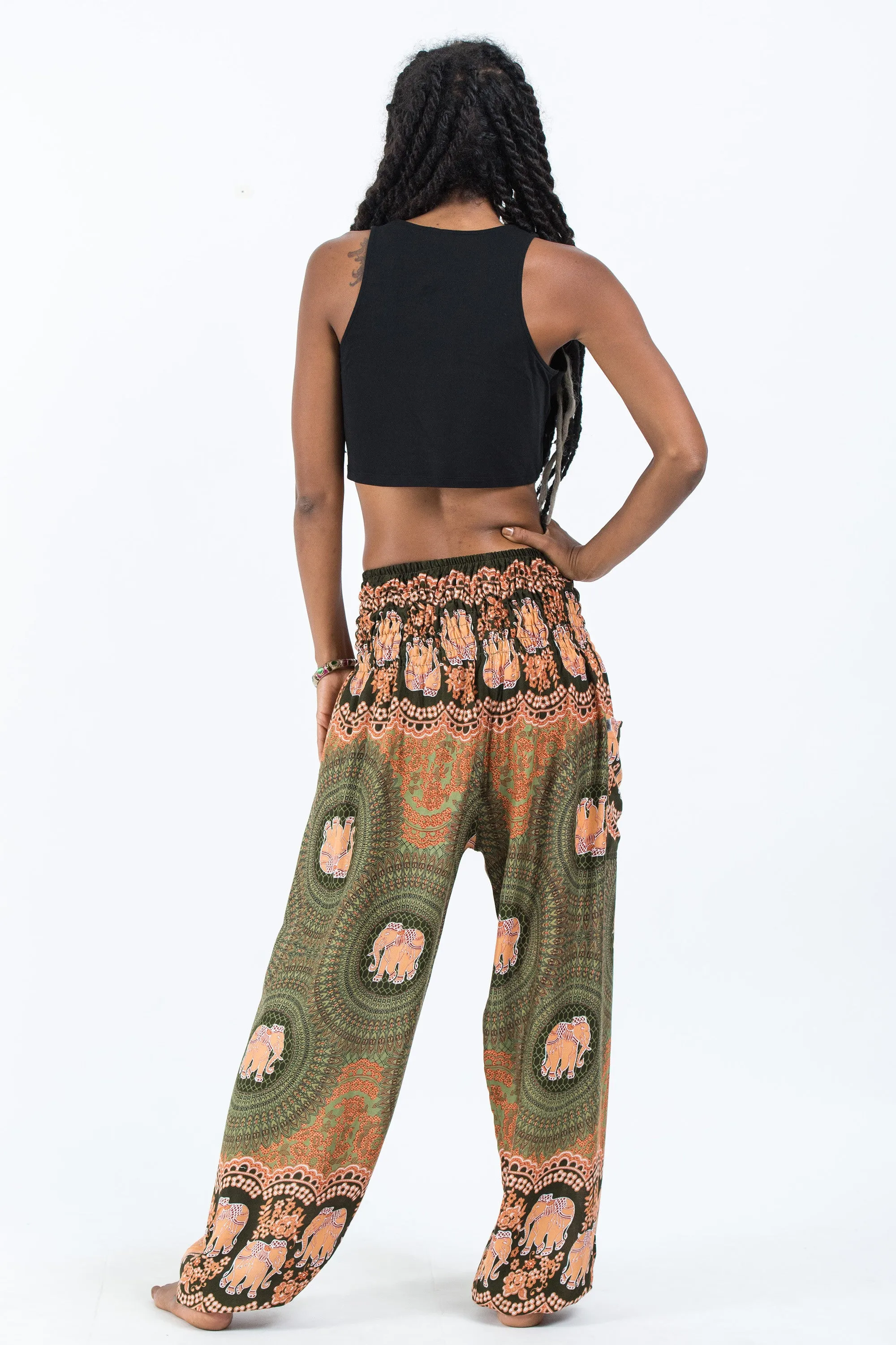 Mandala Elephant Women's Elephant Pants in Olive