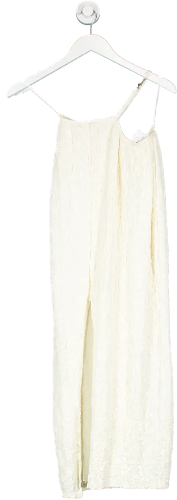 Mars the Label Off White Textured Asymmetrical Maxi Skirt UK 6