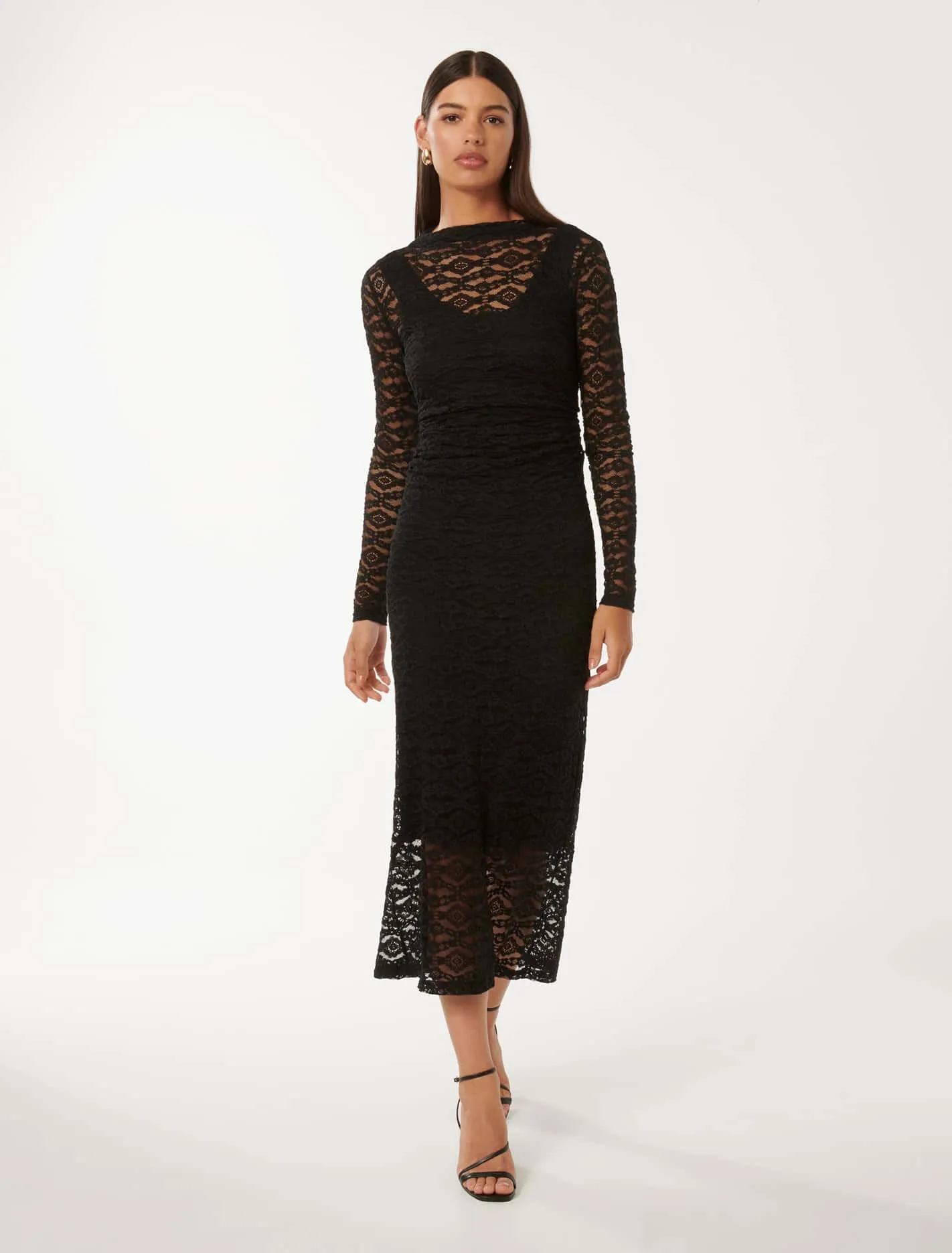 Misty Lace Midi Dress