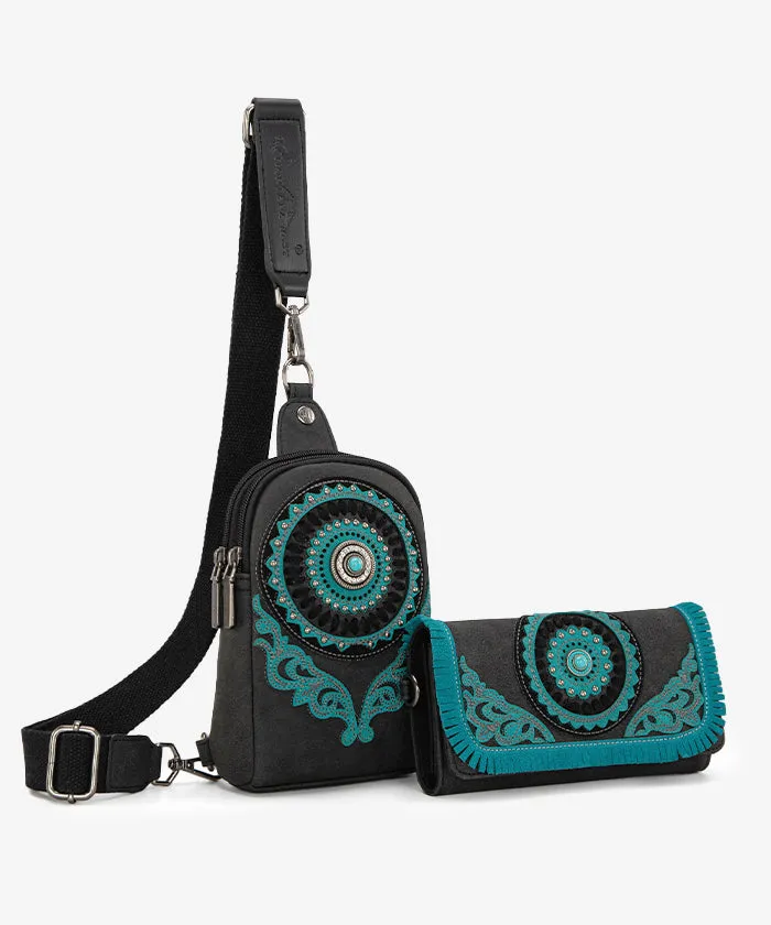 Montana West  Concho Cut-out Sling Bag Purse