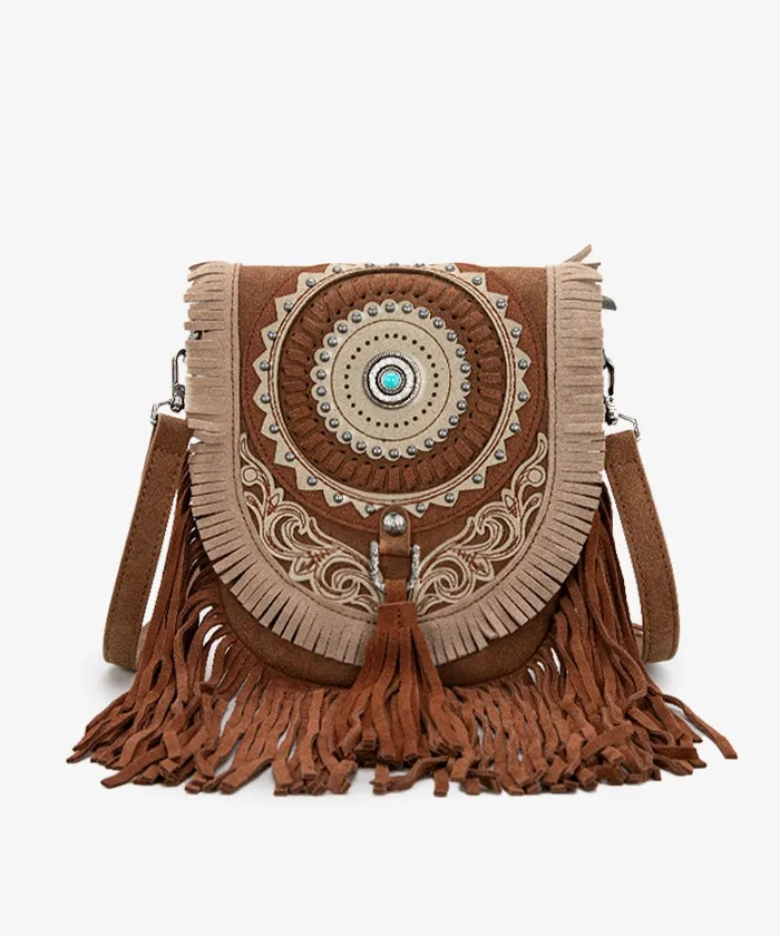 Montana West Concho Fringe Crossbody Purse