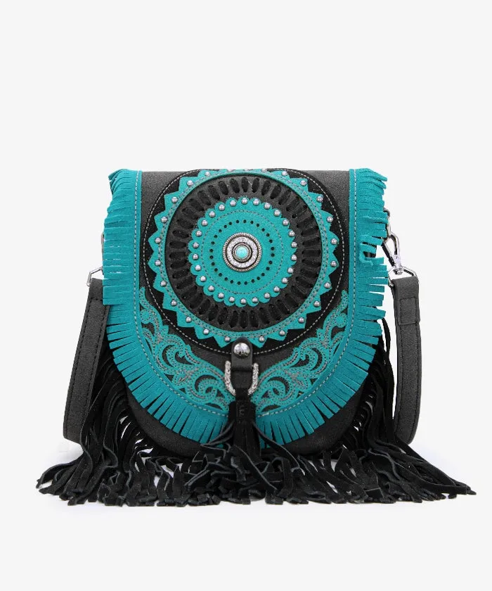 Montana West Concho Fringe Crossbody Purse