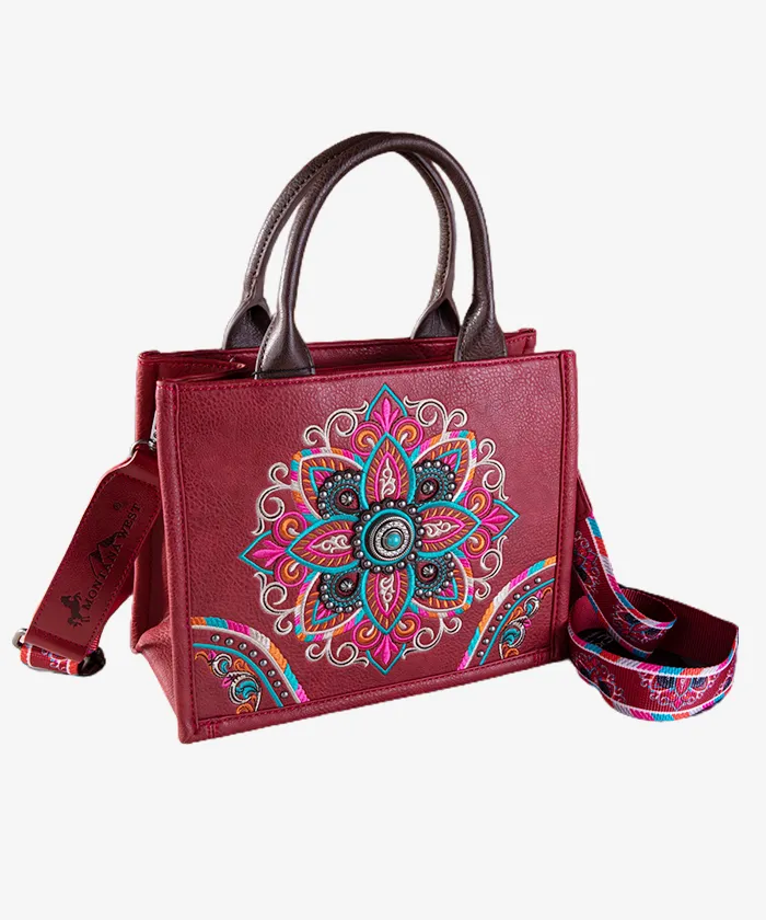 Montana West Floral Embroidered Tote Bag