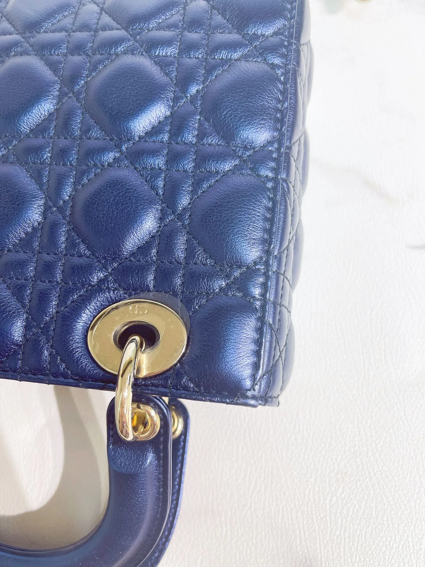 My Lady Dior Small Bag Blue Calfskin