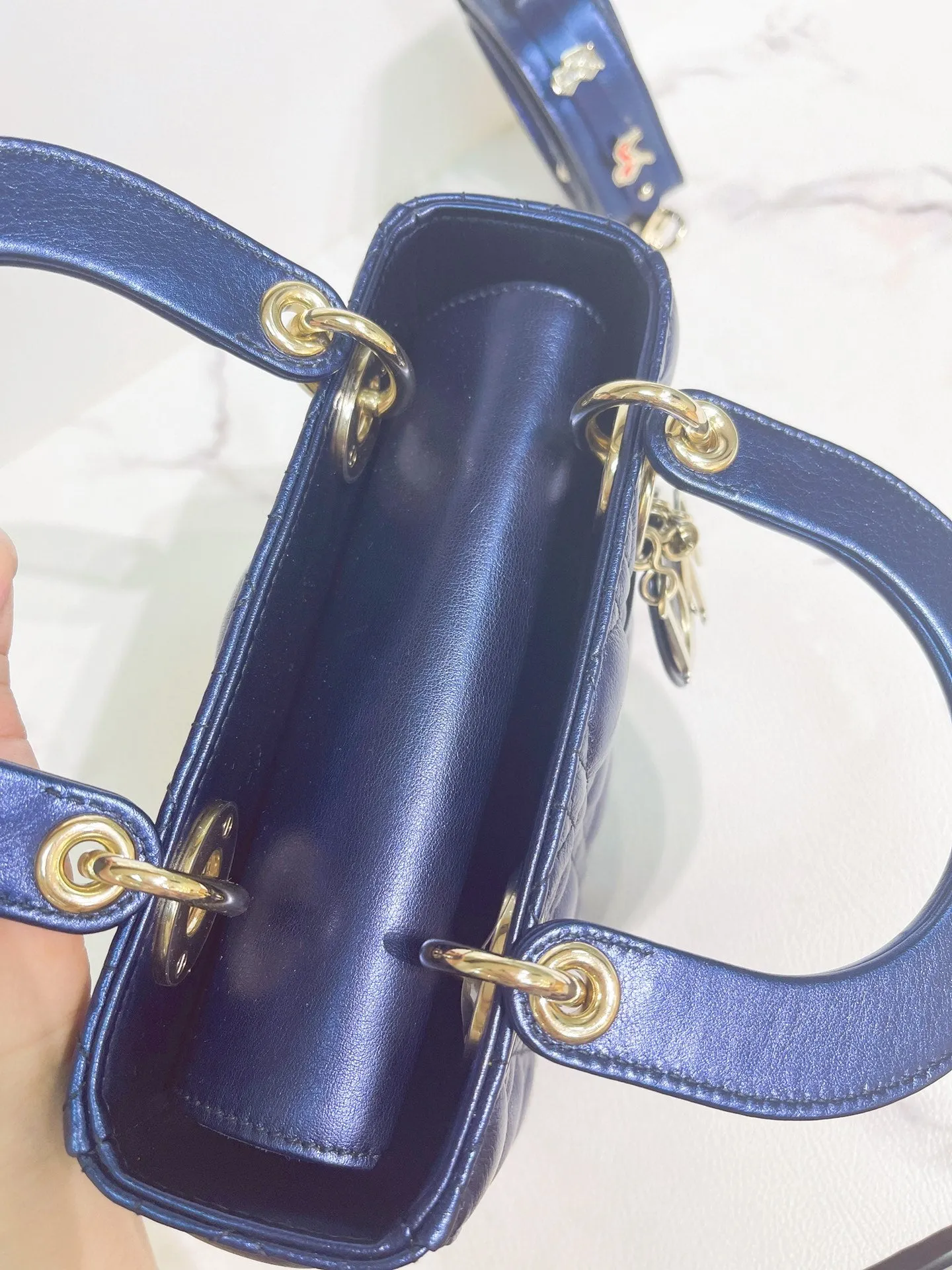 My Lady Dior Small Bag Blue Calfskin