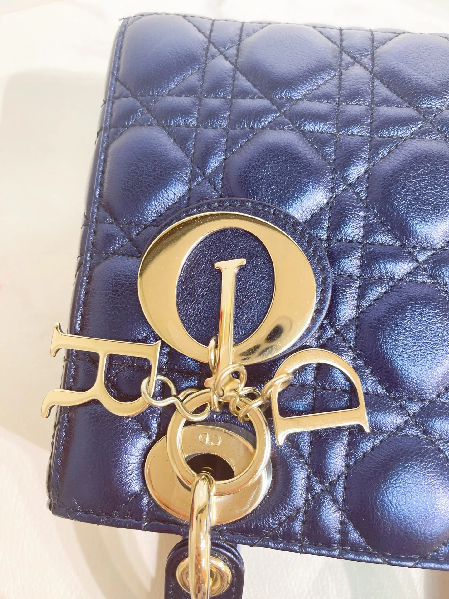 My Lady Dior Small Bag Blue Calfskin