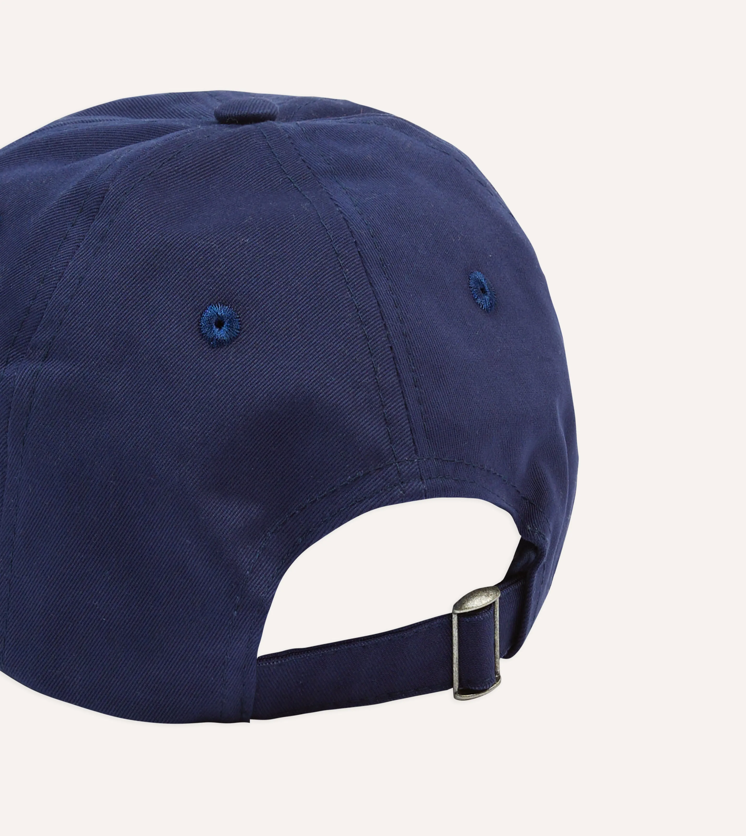 Navy Chainstitch 'D' Cotton Twill Baseball Cap