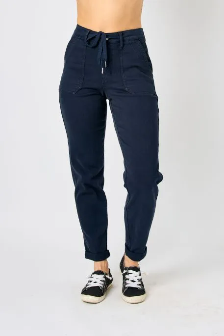 NAVY CUFFED JOGGERS By JUDY BLUE