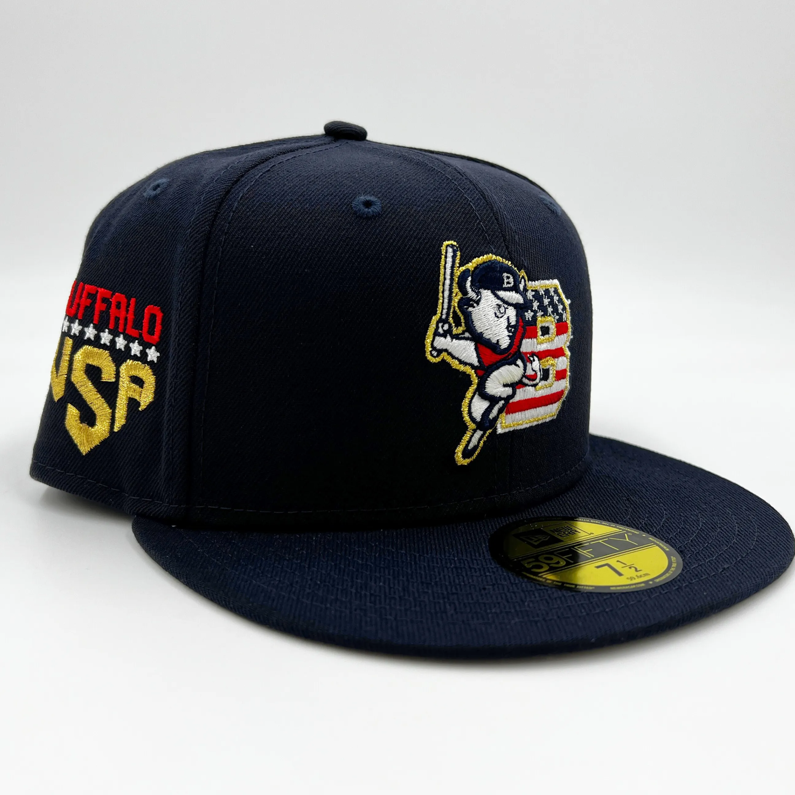 New Era Buffalo Bisons Stars & Stripes Navy Fitted Hat