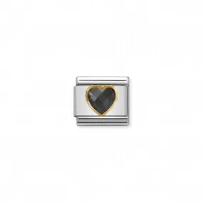 Nomination LINK COMPOSABLE CLASSIC CUORE NERO SFACCETTATO 030610/011