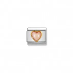 Nomination LINK COMPOSABLE CLASSIC PIETRA CUORE CON CORALLO ROSA 030501/10