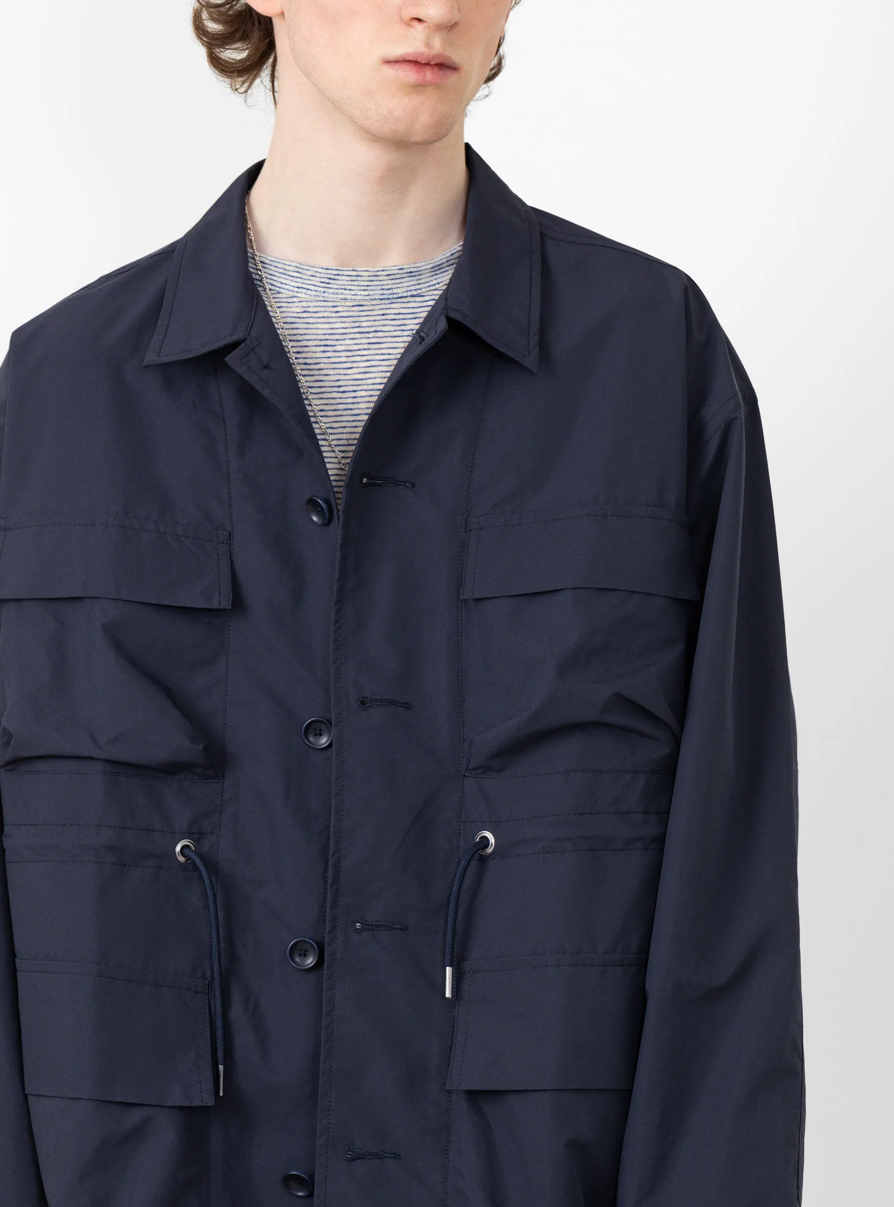 Paper Touch Feather Blouson Navy