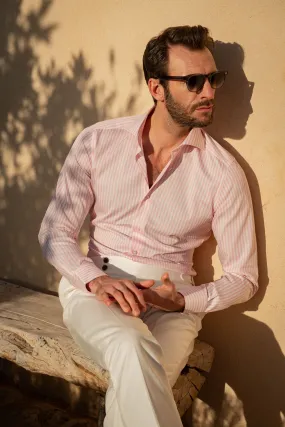 Pink striped cotton shirt - Made in Italy