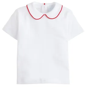 Piped Peter Pan Short Sleeve - Red