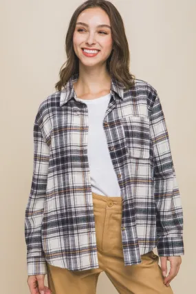 Plaid Long Sleeve Button Down Flannel