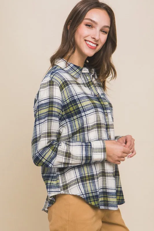 Plaid Long Sleeve Button Down Flannel