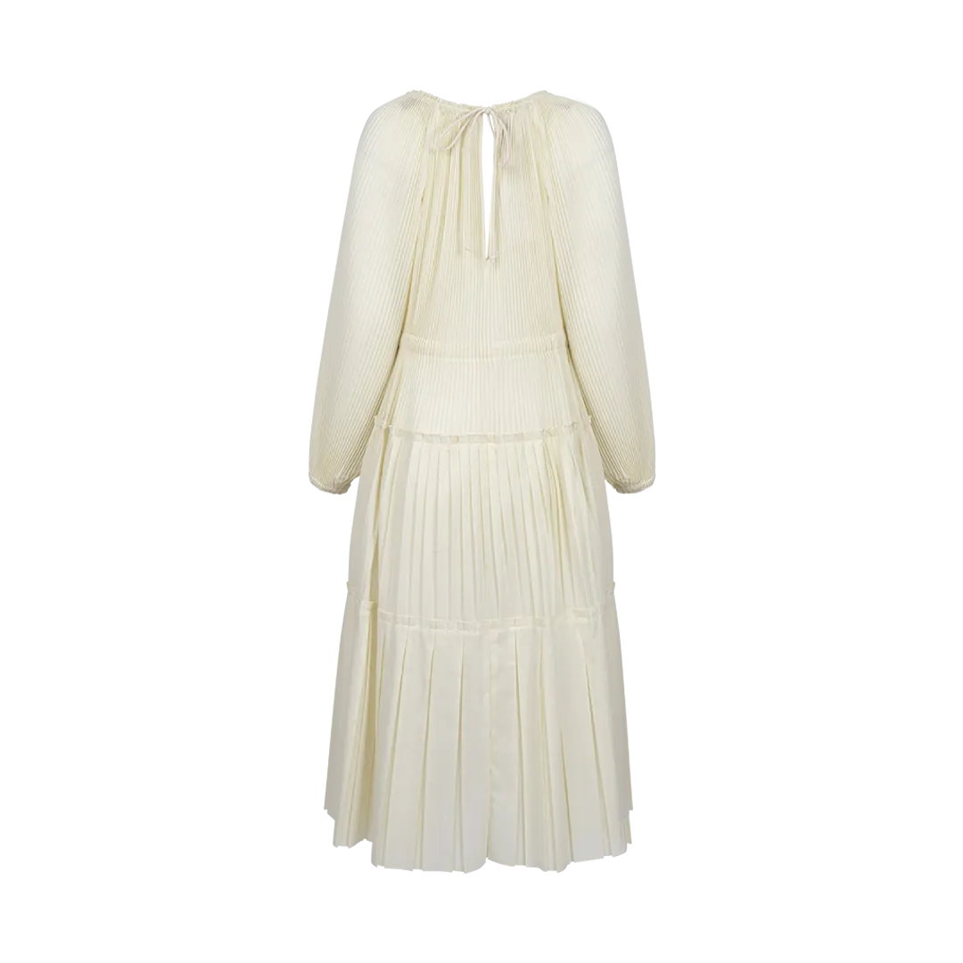 Pleated Midi Yelllow Dress