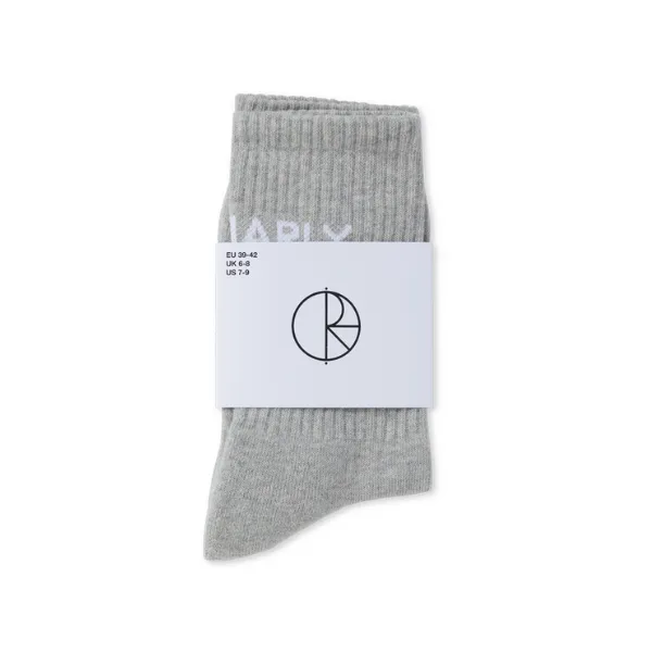 Polar Skate Co. Gnarly Huh! Rib Socks - Heather Grey