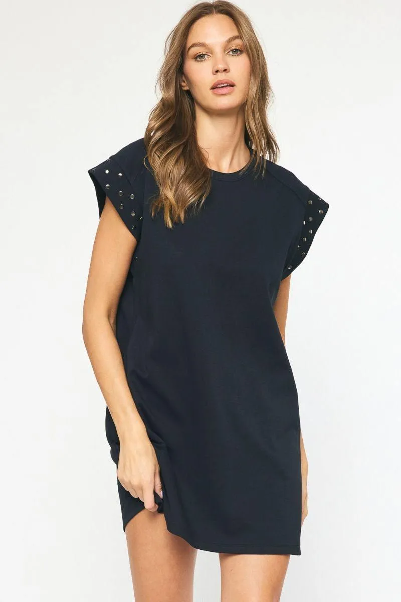 Ponte Stud Embellished Dress