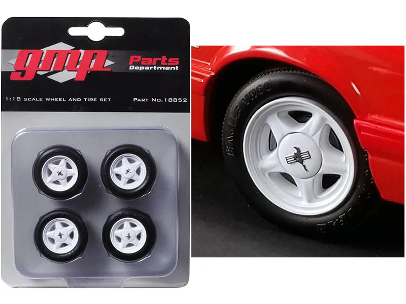 Pony Wheels and Tires Set of 4 pieces from 1992 Ford Mustang LX 1/18 by GMP