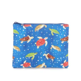 Pouch Zip Medium Local Turtles Blue