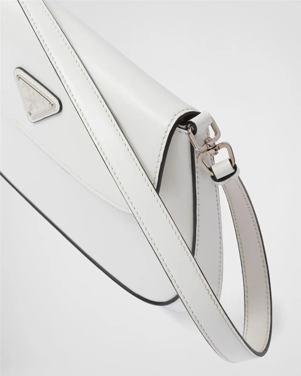 PRADA CLEO BRUSHED LEATHER SHOULDER BAG WITH FLAP