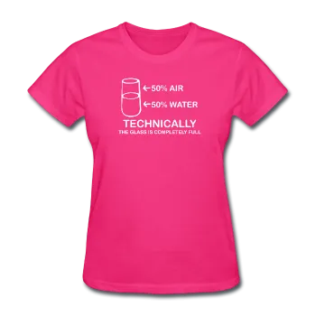 "Technically the Glass is Completely Full" - Women's T-Shirt