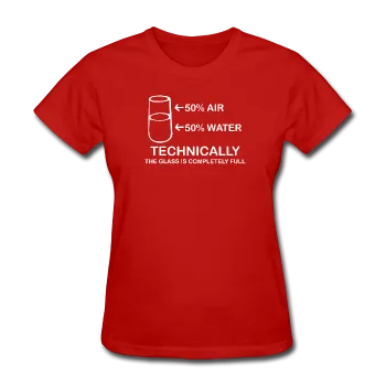 "Technically the Glass is Completely Full" - Women's T-Shirt