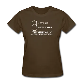 "Technically the Glass is Completely Full" - Women's T-Shirt