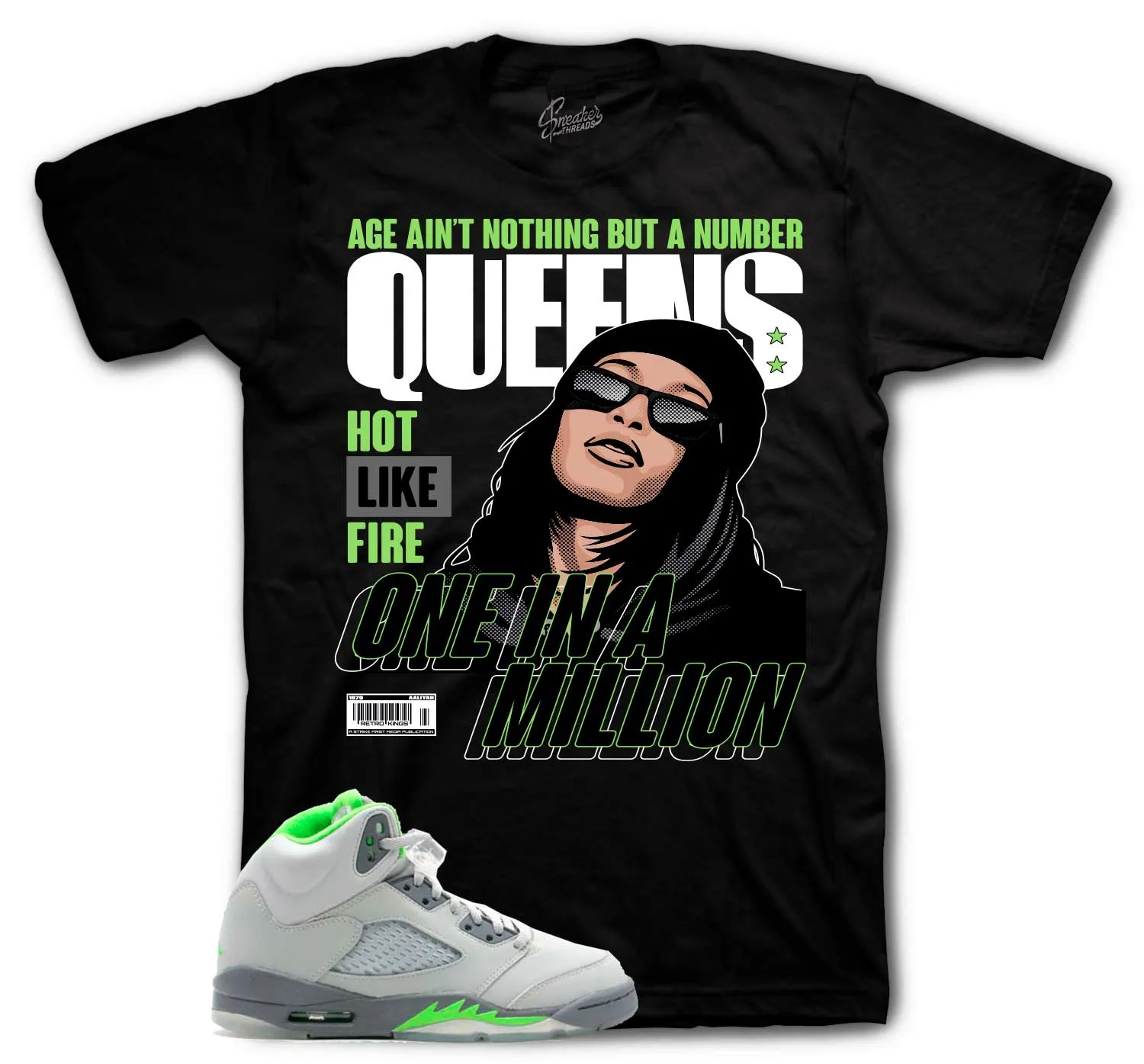 Retro 5 Green Bean Queens Shirt