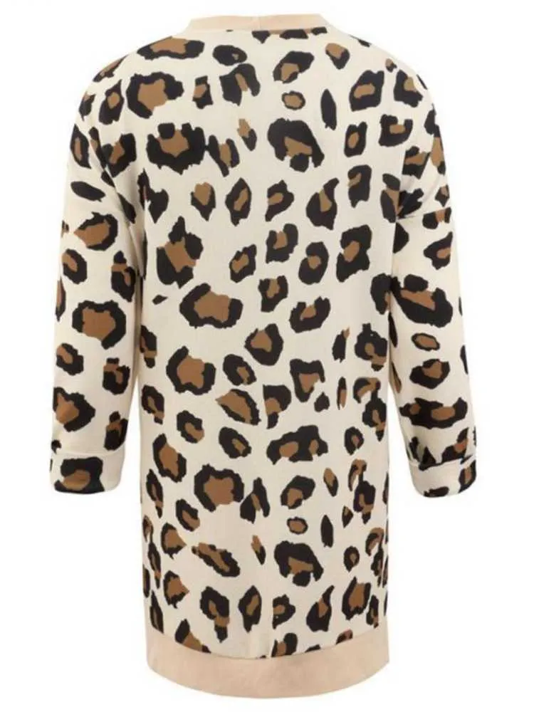 Retro Leopard Spotted Prints Oversized Comfy Long Cardigan Sweaters