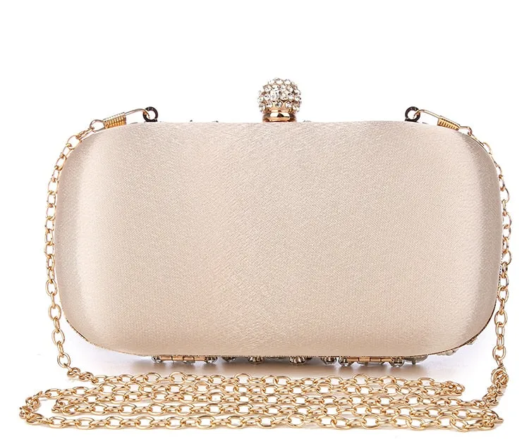 Rhinestone Pearls Beaded Clutch