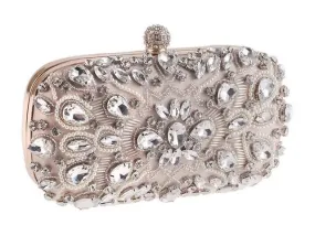 Rhinestone Pearls Beaded Clutch