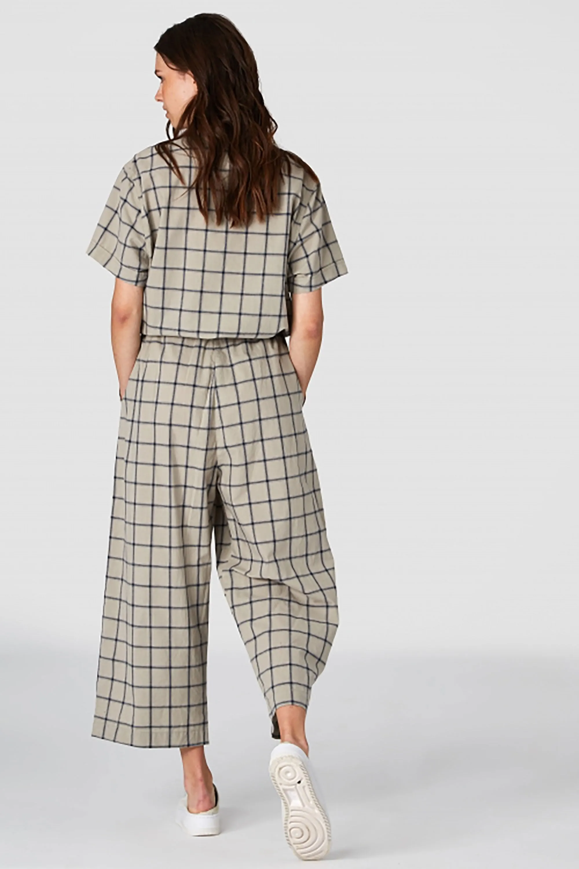 rosalina jumpsuit beige check <br> by Kings Of Indigo