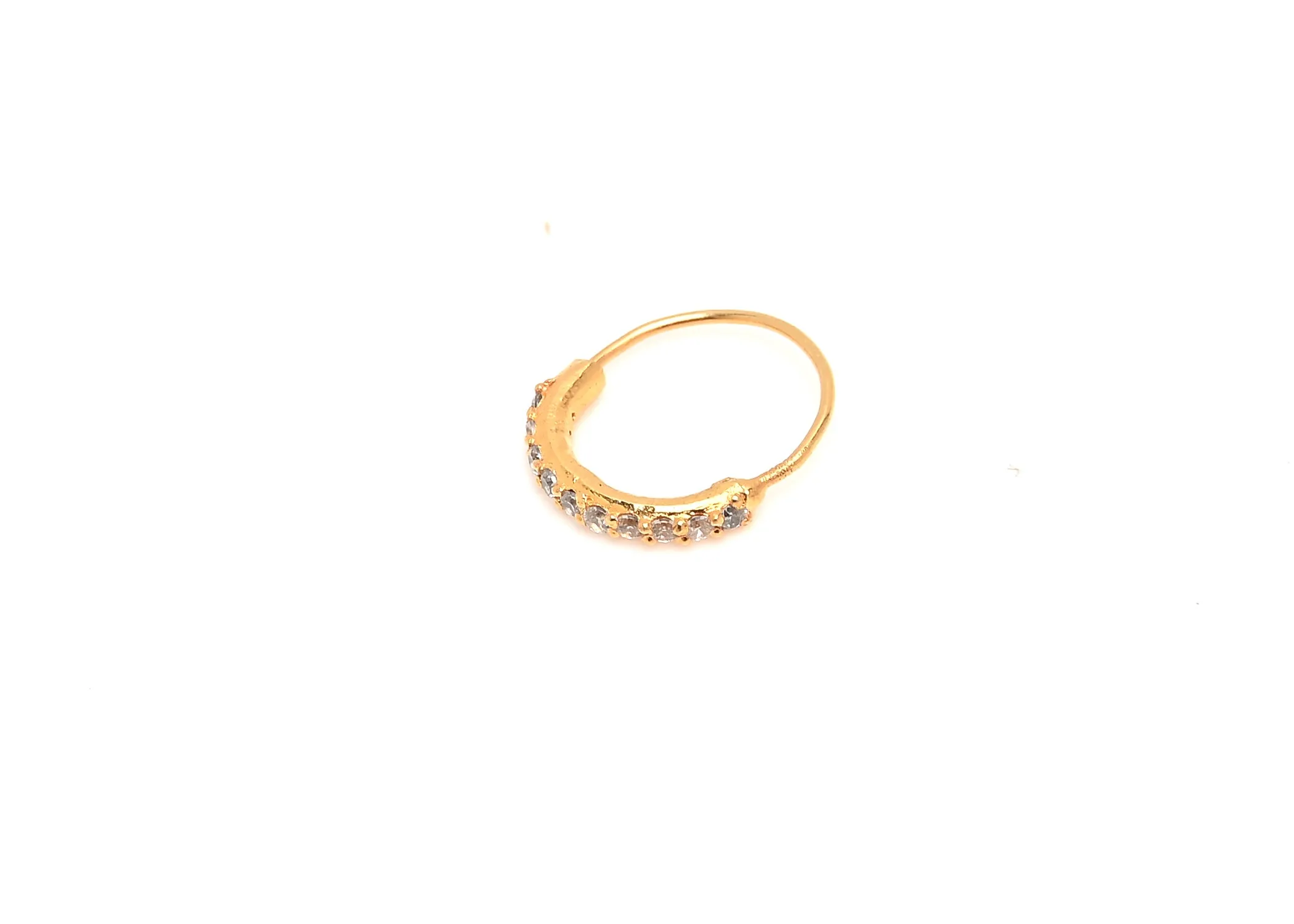 Round cut Nose Ring (Gold Plated 925 Sterling Silver)