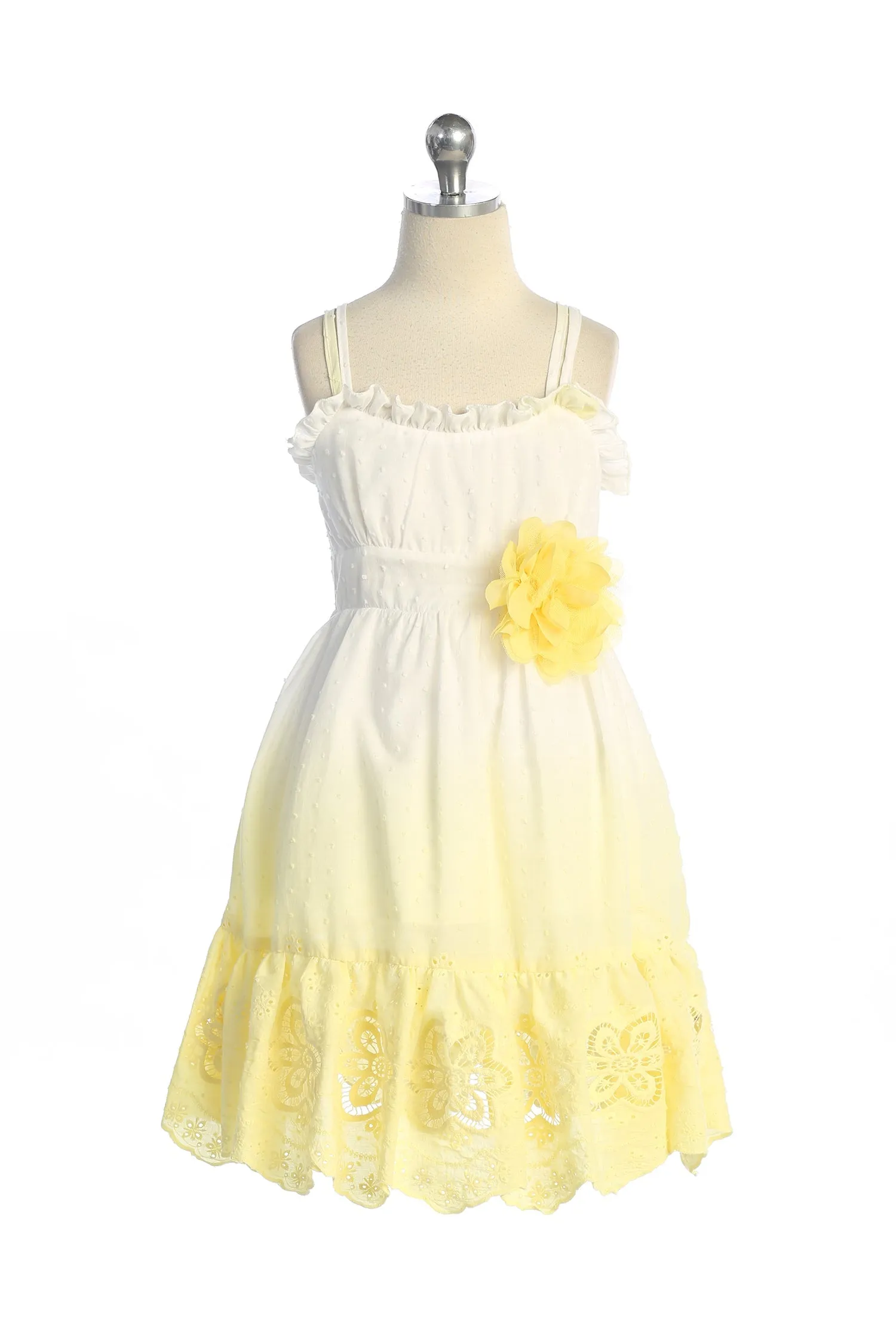 Ruffle Ombre Cotton Plus Size Girls Dress