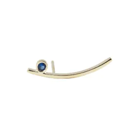 Sapphire Long Curved Bar Stud (Single)