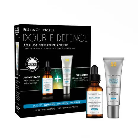 SkinCeuticals Double Defence Silymarin CF Kit for Oily   Blemish-Prone Skin